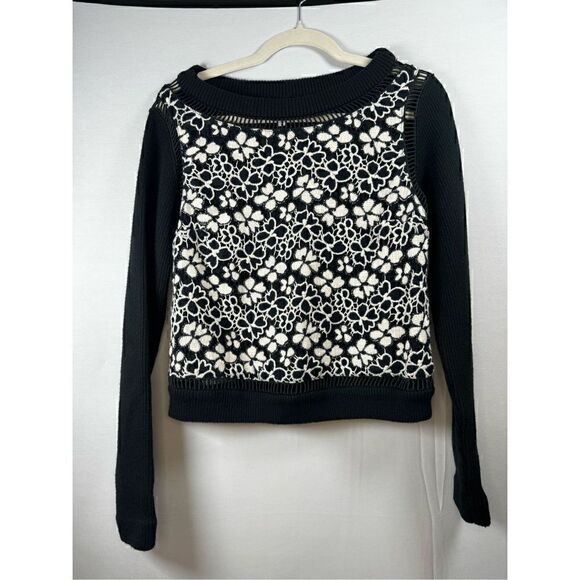Plenty Tracy Reese Black Floral Sweater Size Small - Picture 2 of 4